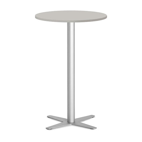 Ergoff Bord Amy Ø650 H1050 mm, Lys grå laminat Alugråt understel – Kantineborde