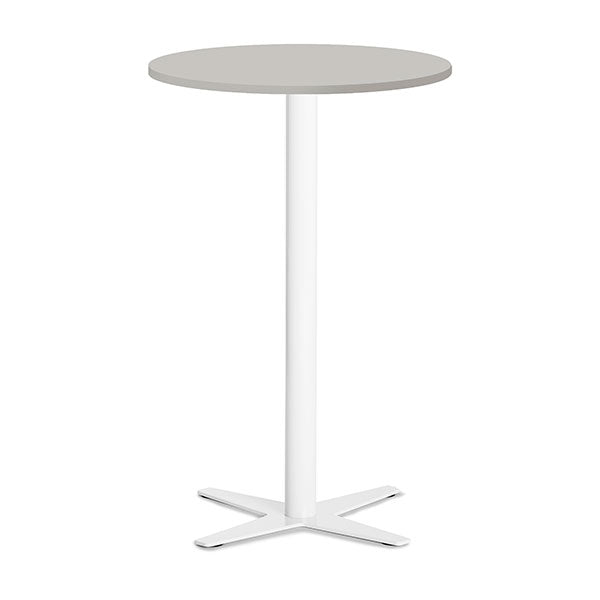 Ergoff Bord Amy Ø650 H1050 mm, Lys grå laminat Hvidt understel – Kantineborde