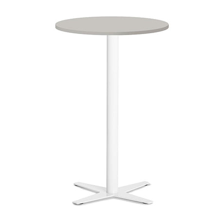 Ergoff Bord Amy Ø650 H1050 mm, Lys grå laminat Hvidt understel – Kantineborde