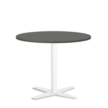 Ergoff Bord Amy Ø900 H720 mm, Antracit laminat Hvidt understel – Kantineborde