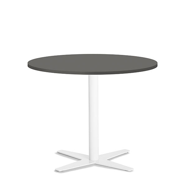 Ergoff Bord Amy Ø900 H720 mm, Antracit laminat Hvidt understel – Kantineborde