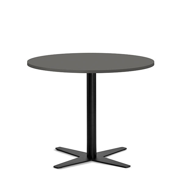 Ergoff Bord Amy Ø900 H720 mm, Antracit laminat Sort understel – Kantineborde