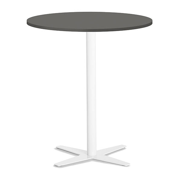 Ergoff Bord Amy Ø900 H1050 mm, Antracit laminat Hvidt understel – Kantineborde