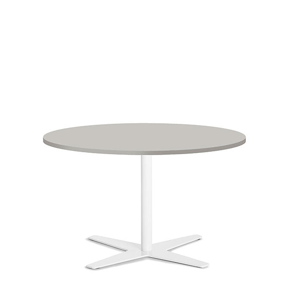Bord Amy Ø900 H582 mm, Lys grå laminat Hvidt understel