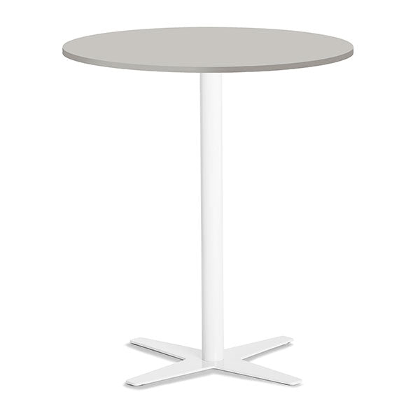 Bord Amy Ø900 H1050 mm, Lys grå laminat Hvidt understel