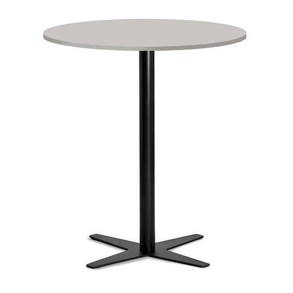 Ergoff Bord Amy Ø900 H1050 mm, Lys grå laminat Sort understel – Kantineborde