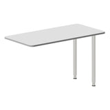 Skrivebord, tilbyg DNA Lys grå 1200x600 mm I-ben Alugrå