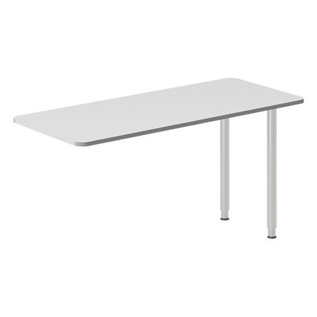 Skrivebord, tilbyg DNA Lys grå 1400x600 mm I-ben Alugrå