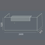 Ergoff Reception DNA Lys grå 2600 mm, Hæve-sænkebord – Receptionsskranker (billede 3)