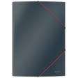3-klap elastikmappe Cosy karton A4 grå