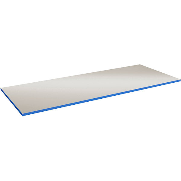 Bordplade 24 mm 800 x 800 mm Grå vinyl Blå ABS kant