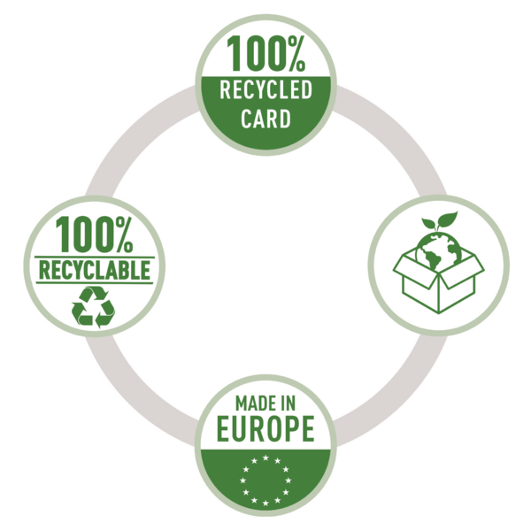 Sorteringsmappe recycle karton A4 6-delt blå