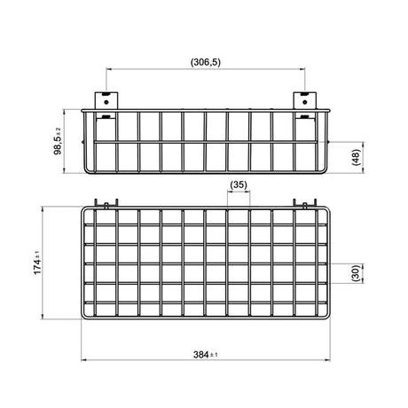 GBP Trådkurv 385x180x100 1-pk Ral 9006 – Værktøjskroge (billede 2)