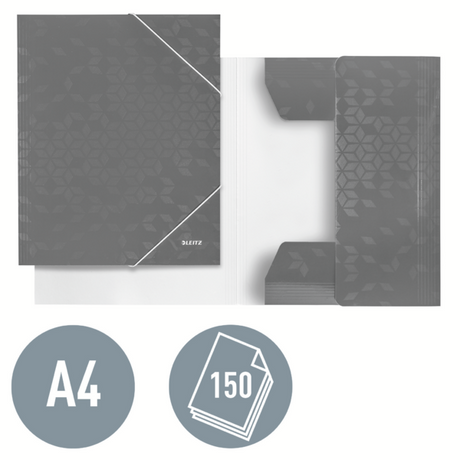 3-klap elastikmappe WOW A4 perlehvid