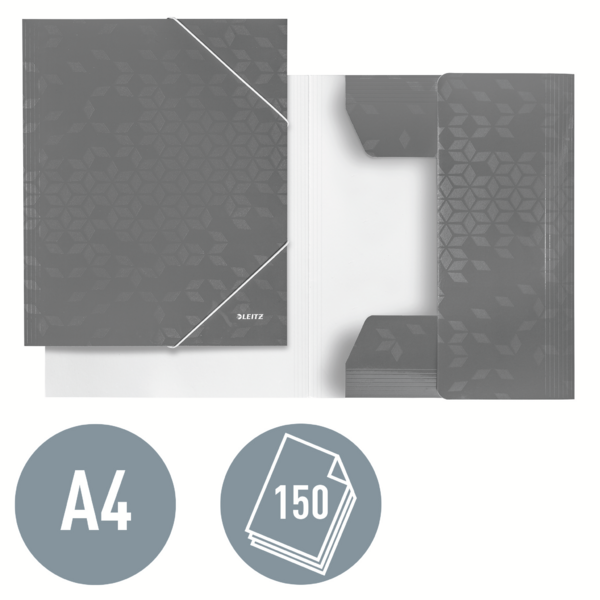 3-klap elastikmappe WOW A4 grøn