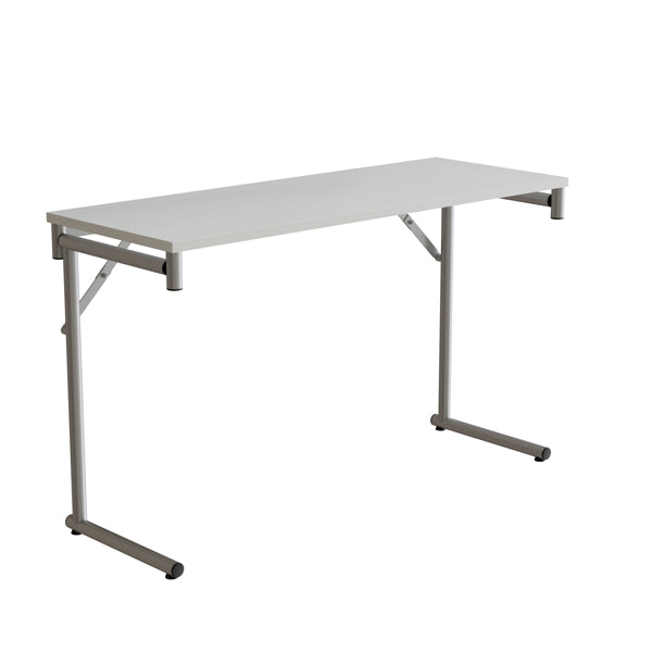 Klapbord Silhuett 1200x450mm,Hvid laminat og alugråt stel – image 1