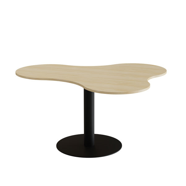 Bord Amöba 1005, 1200x1500 mm, Højde 720 mm, Birk laminat, Sort stel