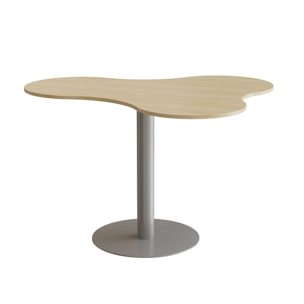 Form o Miljö Bord Amöba 1005, 1200x1500 mm, Højde 900 mm, Birk laminat, Alu stel – Kantineborde