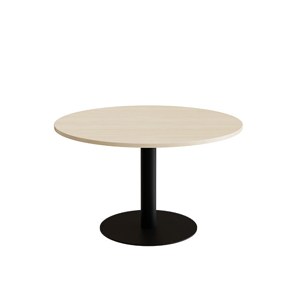 Form o Miljö Bord Cirkum, Ø1200mm, højde 720 mm, birk laminat med sort stel – Kantineborde