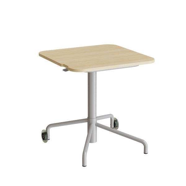 Bord Smile 110, 650x650 mm, Birk laminat, Alu stel