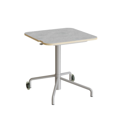 Form o Miljö Bord Smile 110, 650x650 mm, Lys grå linoleum, Alu stel – Elevborde
