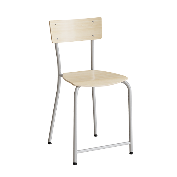 Stol Strong 112, Birk laminat, Alugråt stel