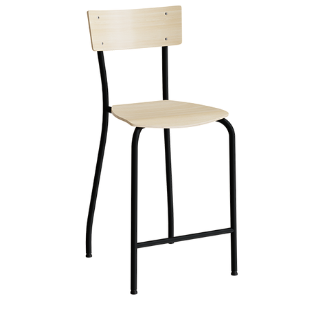 Stol Strong 112, Birk laminat, Sort stel,