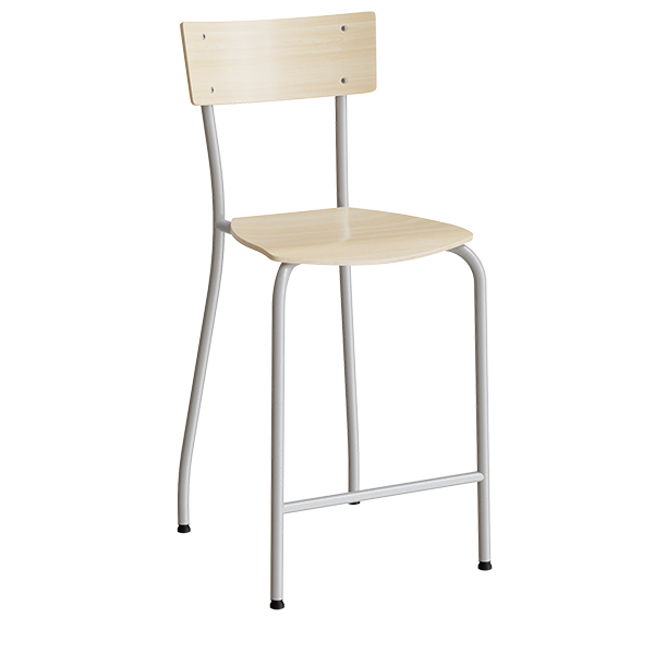 Stol Strong 112, Birk laminat, Alugråt stel