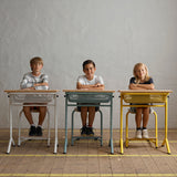 Elevbord Atlas 1128, 650x550mm, eg højtrykslaminat, hvidt stel – image 1