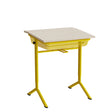 Tranås Skolmöbler Elevbord Atlas 1128, 650x550mm, eg højtrykslaminat, gult stel – Elevborde