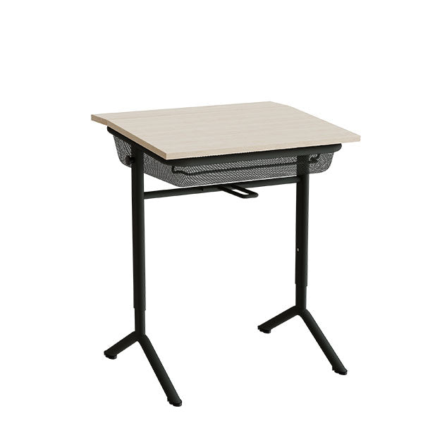Tranås Skolmöbler Elevbord Atlas 1128, 650x550mm, eg højtrykslaminat, sortolivent stel – Elevborde