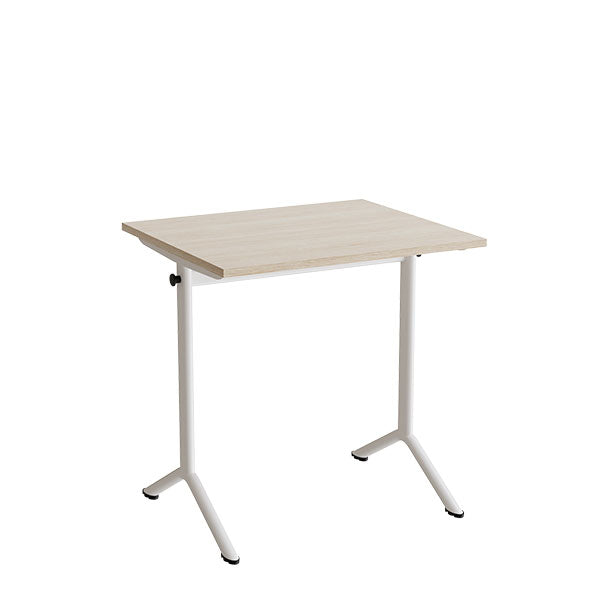 Tranås Skolmöbler Bord Atlas 1130, 700x600mm, eg højtrykslaminat, hvidt stel – Elevborde