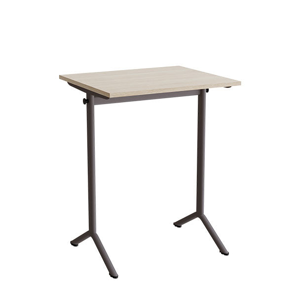 Tranås Skolmöbler Bord Atlas 1130, 700x600mm, eg højtrykslaminat, gråt stel – Elevborde