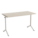 Bord Atlas 1130, 1200x600mm, eg højtrykslaminat, hvidt stel – image 2