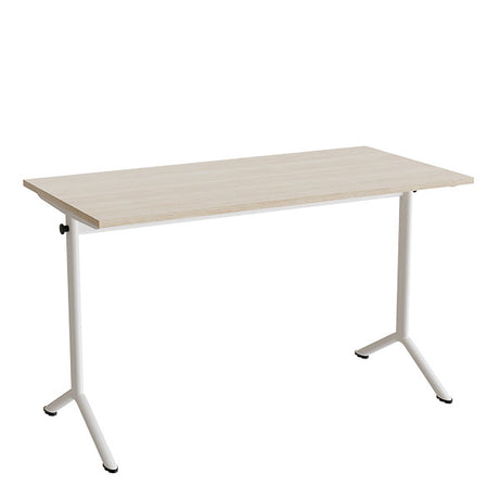 Bord Atlas 1130, 1200x600mm, eg højtrykslaminat, hvidt stel – image 1