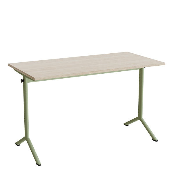 Tranås Skolmöbler Bord Atlas 1130, 1200x600mm, eg højtrykslaminat, grønt stel – Elevborde