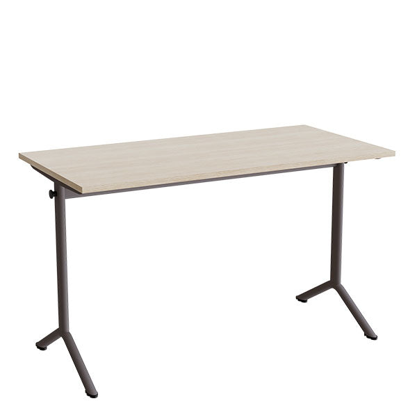 Tranås Skolmöbler Bord Atlas 1130, 1200x600mm, eg højtrykslaminat, gråt stel – Elevborde
