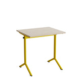 Bord Atlas 1130, 700x600mm, lyddæmpende eg højtrykslaminat, gult stel – image 1