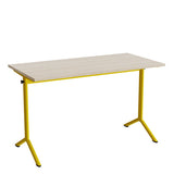 Bord Atlas 1130, 1200x600mm, lyddæmpende eg højtrykslaminat, gult stel – image 1