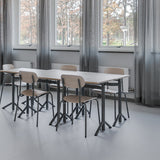 Elevbord Atlas 1132, 700x600mm, eg højtrykslaminat, hvidt stel – image 2