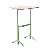 Hæve-sænkbord elevborde Atlas 1132, 700x600 mm, hvidpigmenteret egelaminat, grønt stel – image 4