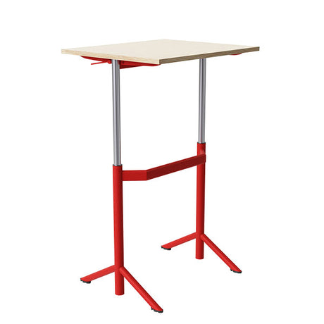 Elevbord Atlas 1132, 700x600mm, eg højtrykslaminat, rødt stel – image 2