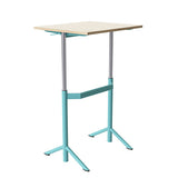 Elevbord Atlas 1132, 700x600mm, lyddæmpende eg højtrykslaminat, turkis stel – image 2