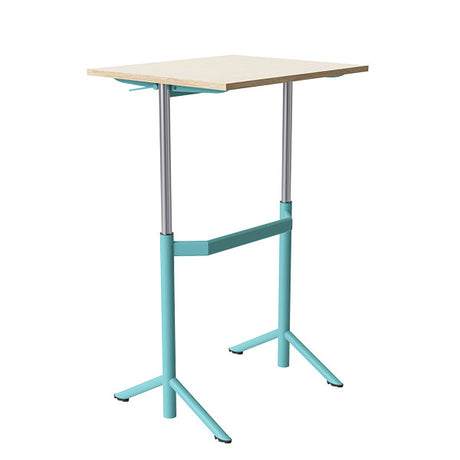 Elevbord Atlas 1132, 700x600mm, lyddæmpende eg højtrykslaminat, turkis stel – image 2