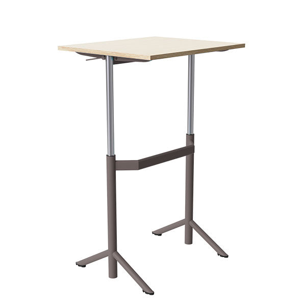 Tranås Skolmöbler Elevbord Atlas 1132, 700x600mm, lyddæmpende eg højtrykslaminat, gråt stel – Elevborde (billede 2)
