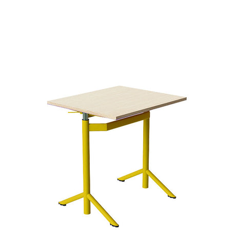 Elevbord Atlas 1132, 700x600mm, lyddæmpende eg højtrykslaminat, gult stel – image 1