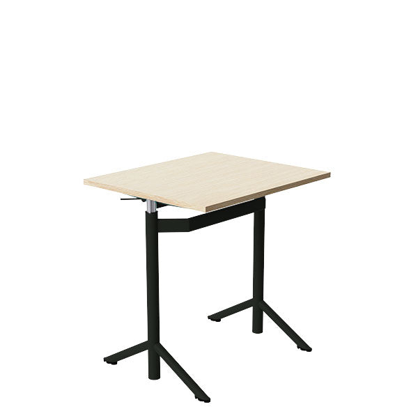 Tranås Skolmöbler Elevbord Atlas 1132, 700x600mm, lyddæmpende eg højtrykslaminat, sortolivent stel – Elevborde (billede 1)