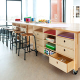 Taburet Adam 116, massiv birk, sort stel – image 1