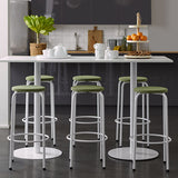 Taburet Bertil 117, massiv birk, hvidt stel