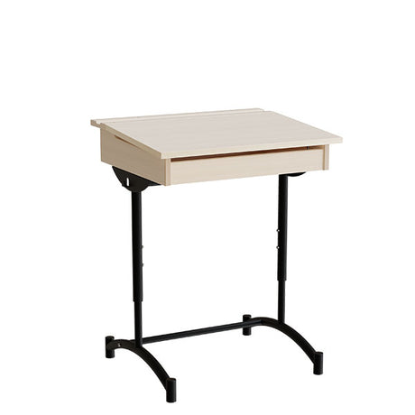 Elevbord, stilbar 128, lyddæmpende birk laminat, sort stel – image 2